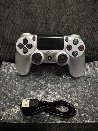 Controlador PS4 Plata silver + Cable Carga