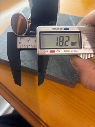 Anillo Plata Ley Piedra Marrón Jaspe