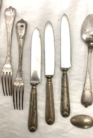 Set posate vintage argentone punzonato