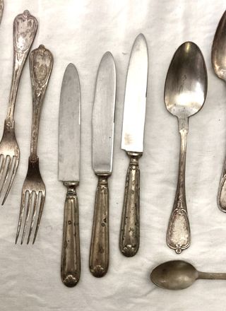 Set posate vintage argentone punzonato