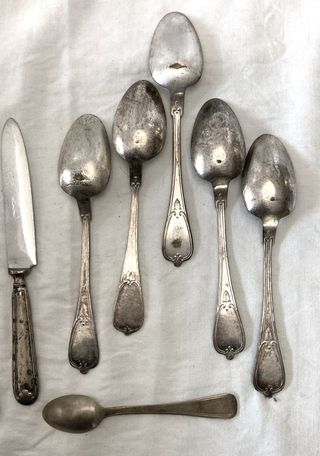 Set posate vintage argentone punzonato