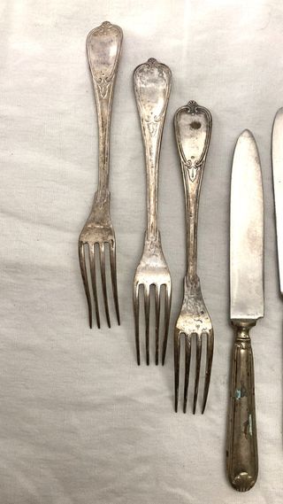 Set posate vintage argentone punzonato