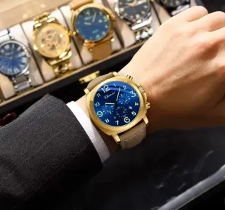 Reloj Chenxi Hombre Azul y Dorado