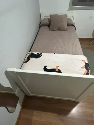 Cama nido madera blanca con cama inferior