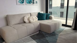 Sofá rinconero Comfivo gris perla nuevo