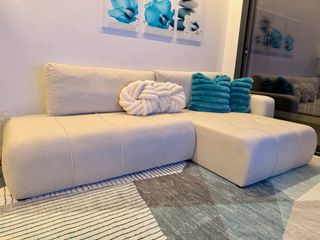 Sofá rinconero Comfivo gris perla nuevo