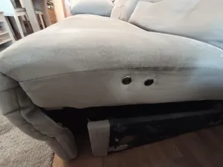 Sofá cheslong 3 plazas tela beige/gris