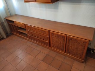 Mueble mural salón con mesa de TV a juego