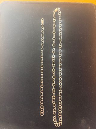 Conjunto Cadena y Pulsera Plata Círculos