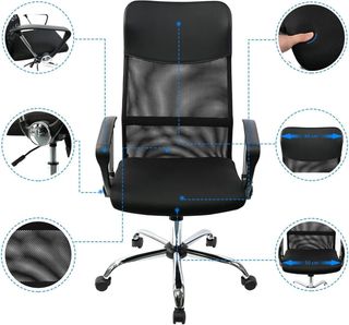 Silla de oficina ergonómica negra