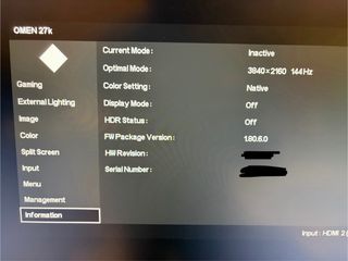 Monitor HP OMEN 27” 4K 144Hz