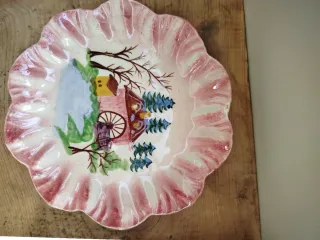 2 Platos Cerámica Antigua Pintados a Mano