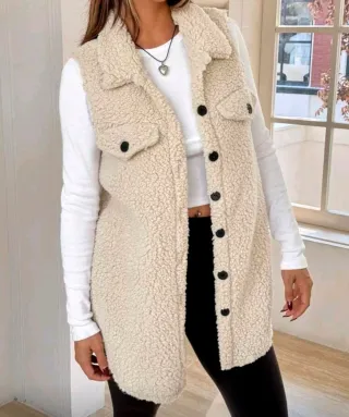 Chaleco Borreguito Beige Talla Única