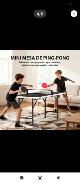 Mini mesa de ping pong plegable