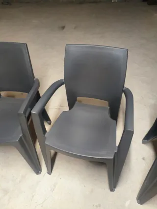 Sillas de terraza grises (4 unidades)