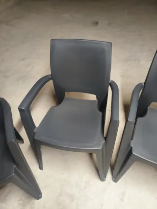 Sillas de terraza grises (4 unidades)