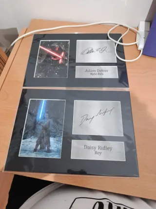 Cuadro Star Wars Firmado Adam Driver Daisy Ridley