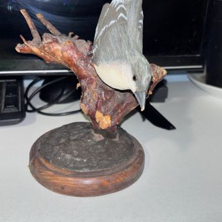 Adorno pájaro madera y plástico