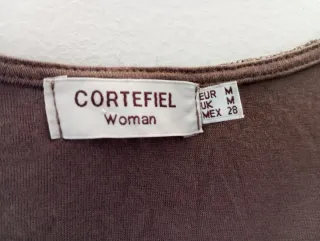 Vestido Cortefiel marrón encaje