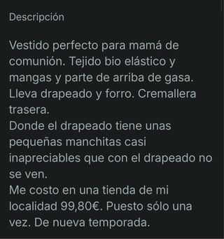 Vestido mamá de comunión o bautizo