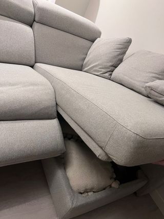 Sofá Chaise Longue Reclinable Eléctrico Gris