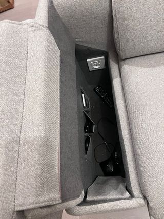 Sofá Chaise Longue Reclinable Eléctrico Gris