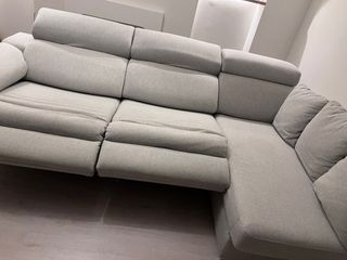 Sofá Chaise Longue Reclinable Eléctrico Gris