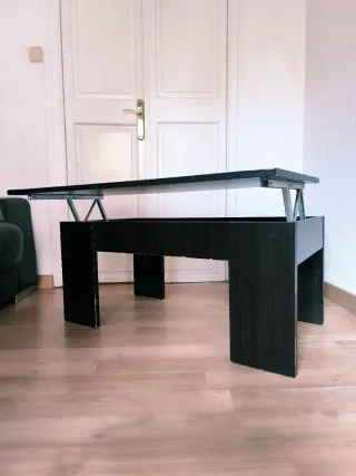 Mesa elevable madera negra
