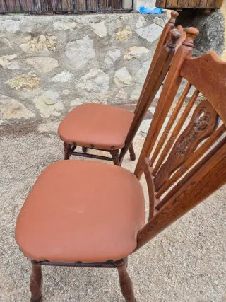 Conjunto 6 Sillas Madera Maciza Tapizadas