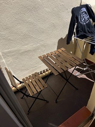 Set 2 Sillas y una mesa Balcón Ikea Tärnö Madera