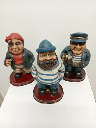 3 Figuras Resina Marineros 17cm