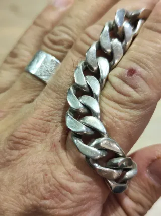 Pulsera plata 925 maciza 57 g – estilo cubano