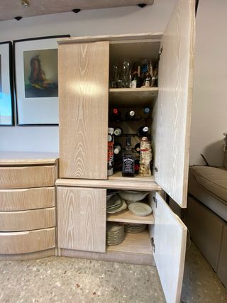 Conjunto Mueble Comedor Madera maciza y cuadros