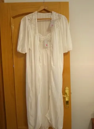 Camisón y bata novia blanco