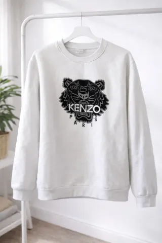 Sudadera Kenzo blanca original – Logo Tigre Kenzo