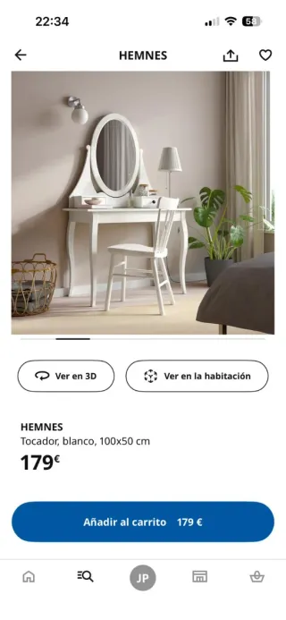Tocador Ikea con espejo y luces