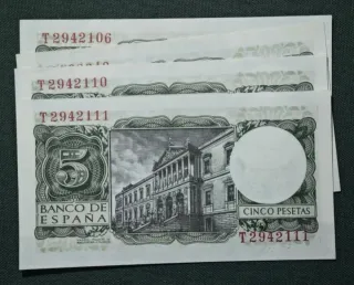 5 PESETAS 22 JULIO 1954 SERIE T ALFONSO X SC
