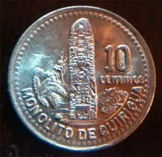 Moneda 10 Centavos Guatemala
