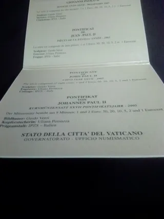 Colección de monedas Vaticano 2005