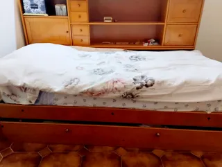 Cama nido 90 + colchón+mueble de madera