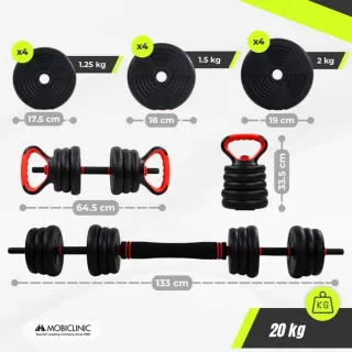 Set Mancuernas Ajustables 20kg