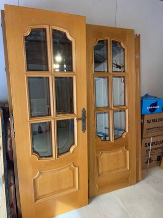 Puertas de Roble acristaladas 72cm