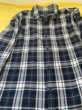 Camisa de cuadros Pull&Bear azul y blanco