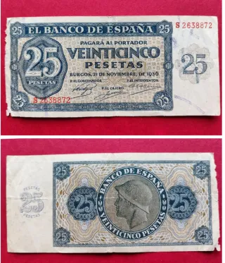Billete 25 Pesetas Banco de España 1936
