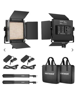 3 Focos LED Neewer NL660 2.4G + Accesorios