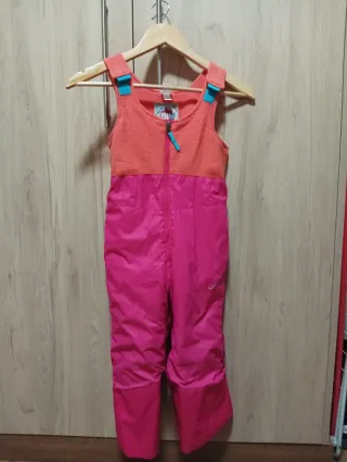 Traje de nieve infantil rosa y naranja