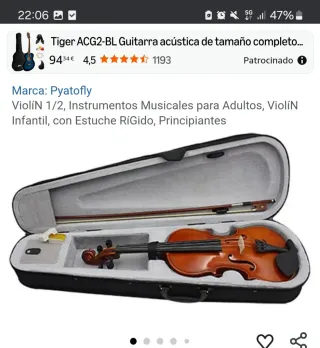 Violín 1/2 Pyatofly con Estuche Rígido