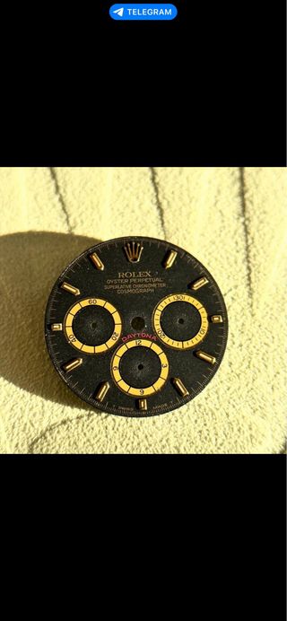 Esfera Rolex Daytona Zenith Negra y Dorada