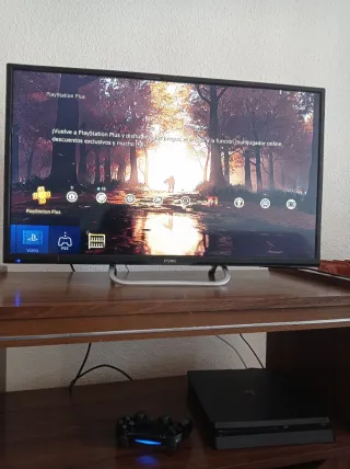 PS4 Slim 1TB + Mando original + Cables + Juego