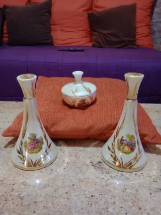 Juego tocador vintage porcelana